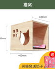 Cat climbing frame wall-mounted solid wood wall-mounted cat nest cat tree integrated cat climber space capsule non-occupied Wall-mounted cat climbing column