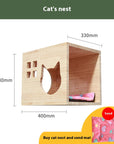 Cat climbing frame wall-mounted solid wood wall-mounted cat nest cat tree integrated cat climber space capsule non-occupied Wall-mounted cat climbing column