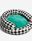 Classic Argyle Washable Bolster Donut Dog Bed - Cozy Haven