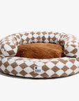 Classic Argyle Washable Bolster Donut Dog Bed - Cozy Haven