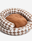 Classic Argyle Washable Bolster Donut Dog Bed - Cozy Haven