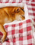 Classic Plaid Ergonomic Calming Dog Bed - Expandable&Washable