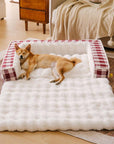 Classic Plaid Ergonomic Calming Dog Bed - Expandable&Washable