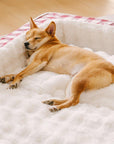 Classic Plaid Ergonomic Calming Dog Bed - Expandable&Washable