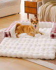Classic Plaid Ergonomic Calming Dog Bed - Expandable&Washable