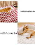 Classic Plaid Ergonomic Calming Dog Bed - Expandable&Washable