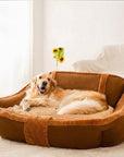 Vintage Large Cozy Calming Sofa Dog Bed - Pawhearth