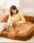 Vintage Large Cozy Calming Sofa Dog Bed - Pawhearth