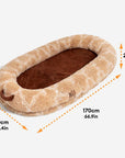 Plush Fluffy Large Orthopedic Human-Dog Bolster Bed