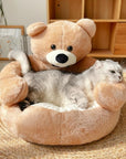 Cute Detachable Cuddle Bear Cat Bed