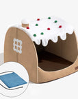 Festive Snow House Orthopedic Dog Bed - Christmas Warmth