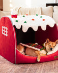 Festive Snow House Orthopedic Dog Bed - Christmas Warmth