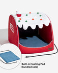 Festive Snow House Orthopedic Dog Bed - Christmas Warmth