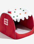 Festive Snow House Orthopedic Dog Bed - Christmas Warmth