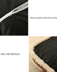Luxurious Retro Faux Leather Deep Sleep Dog Bed with Pillow - Pawhearth