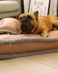 Luxurious Retro Faux Leather Deep Sleep Dog Bed with Pillow - Pawhearth