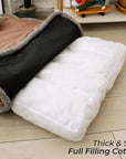 Luxurious Retro Faux Leather Deep Sleep Dog Bed with Pillow - Pawhearth