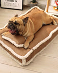 Luxurious Retro Faux Leather Deep Sleep Dog Bed with Pillow - Pawhearth