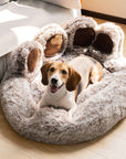 Large Round Dog Bed - Fuzzy Paw