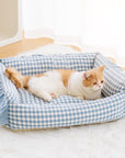 Fashion Ruffle Plaid Detachable Warm Dog & Cat Bed