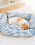 Fashion Ruffle Plaid Detachable Warm Dog & Cat Bed