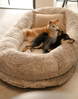 Plush Fluffy Large Orthopedic Human-Dog Bolster Bed