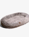 Plush Fluffy Large Orthopedic Human-Dog Bolster Bed