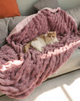 Luxury Super Large Human Dog Bed With Super Soft Pet Throw Blanket