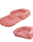 Plush Fluffy Large Orthopedic Human-Dog Bolster Bed