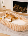 Plush Fluffy Large Orthopedic Human-Dog Bolster Bed