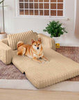 Plush Fluffy Large Orthopedic Human-Dog Bolster Bed