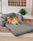 Plush Fluffy Large Orthopedic Human-Dog Bolster Bed