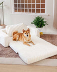 Plush Fluffy Large Orthopedic Human-Dog Bolster Bed