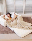 Plush Fluffy Large Orthopedic Human-Dog Bolster Bed