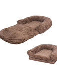 Plush Fluffy Large Orthopedic Human-Dog Bolster Bed