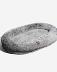 Plush Fluffy Large Orthopedic Human-Dog Bolster Bed