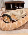 Plush Fluffy Large Orthopedic Human-Dog Bolster Bed