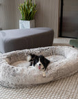 Plush Fluffy Large Orthopedic Human-Dog Bolster Bed