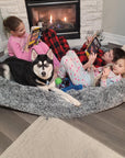Plush Fluffy Large Orthopedic Human-Dog Bolster Bed
