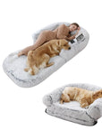 Plush Fluffy Large Orthopedic Human-Dog Bolster Bed