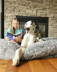 Plush Fluffy Large Orthopedic Human-Dog Bolster Bed