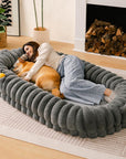 Plush Fluffy Large Orthopedic Human-Dog Bolster Bed
