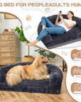Plush Fluffy Large Orthopedic Human-Dog Bolster Bed
