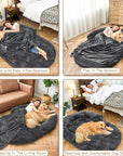 Plush Fluffy Large Orthopedic Human-Dog Bolster Bed