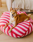 Trendy Striped Pattern Polygonal Calming Bean Bag Dog Bed