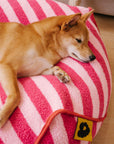 Trendy Striped Pattern Polygonal Calming Bean Bag Dog Bed
