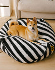 Trendy Striped Pattern Polygonal Calming Bean Bag Dog Bed