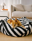 Trendy Striped Pattern Polygonal Calming Bean Bag Dog Bed