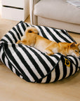Trendy Striped Pattern Polygonal Calming Bean Bag Dog Bed