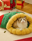 Teddy Velvet Plush Christmas Festive Funny Pet Bed